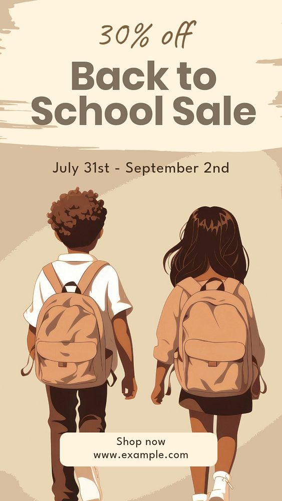 Back to school sale Instagram story template, editable social media design