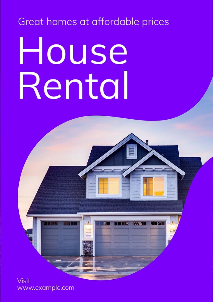 House rental editable poster template