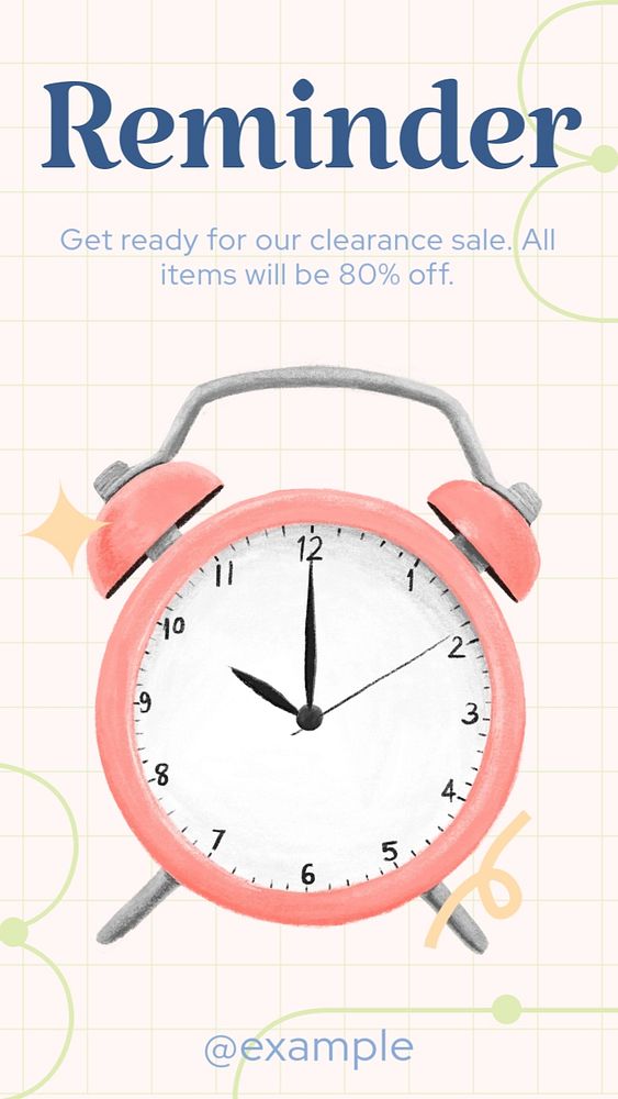 Sale reminder Instagram story template, editable text