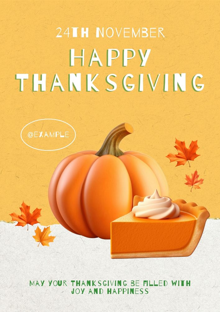 Happy Thanksgiving editable poster template