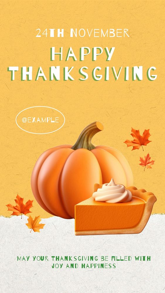 Happy Thanksgiving Instagram story template, editable social media design