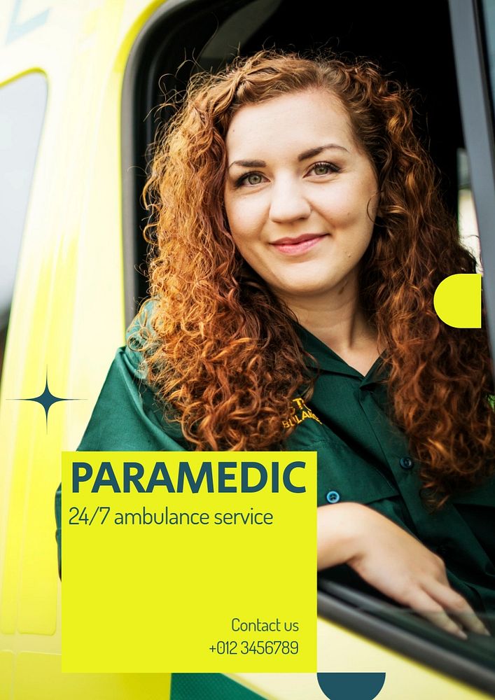 Paramedic editable poster template