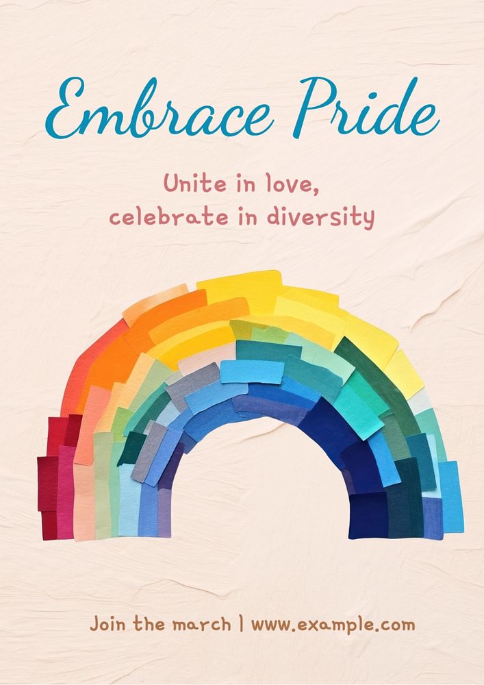 Embrace pride march editable poster template