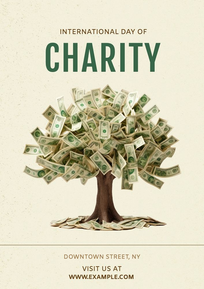 Charity day poster template, editable text