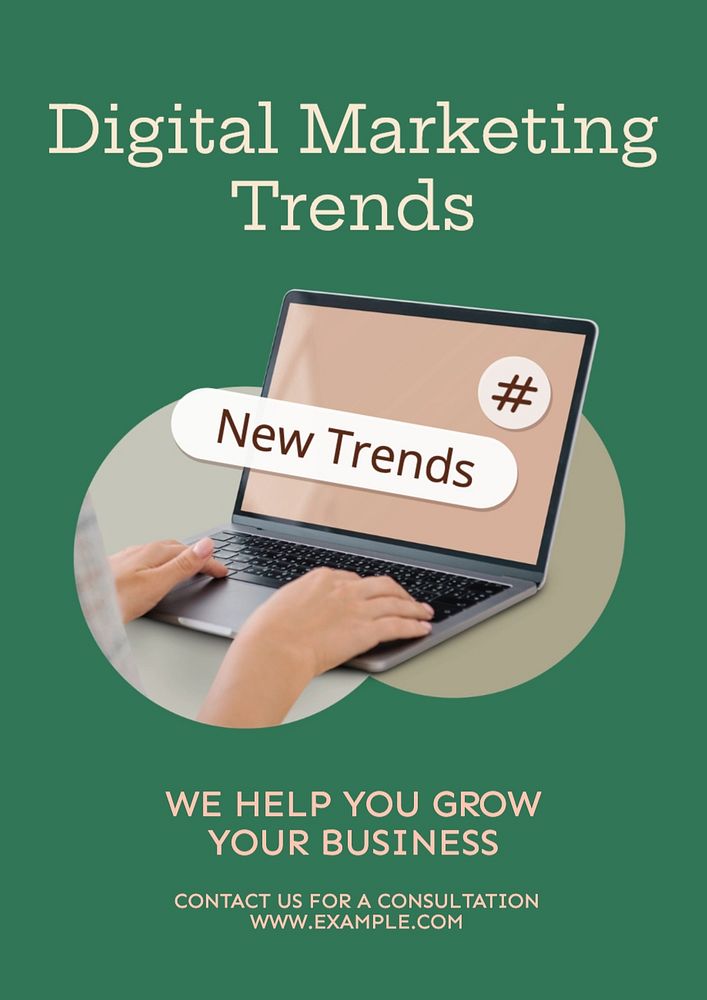 Digital marketing trends poster template, editable text and design