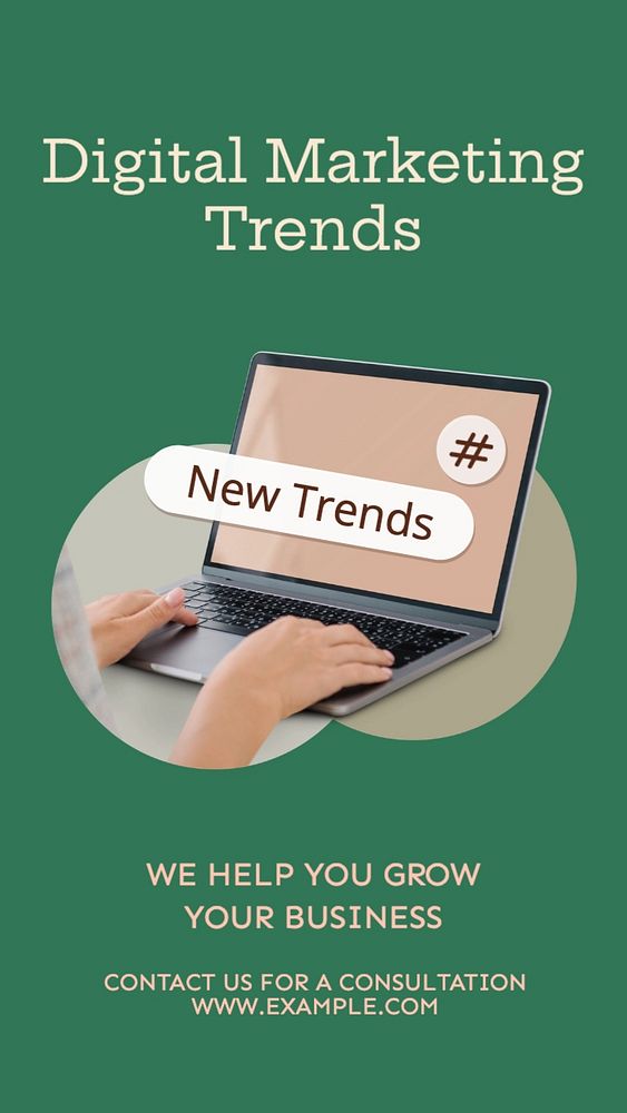 Digital marketing trends Instagram story template, editable text