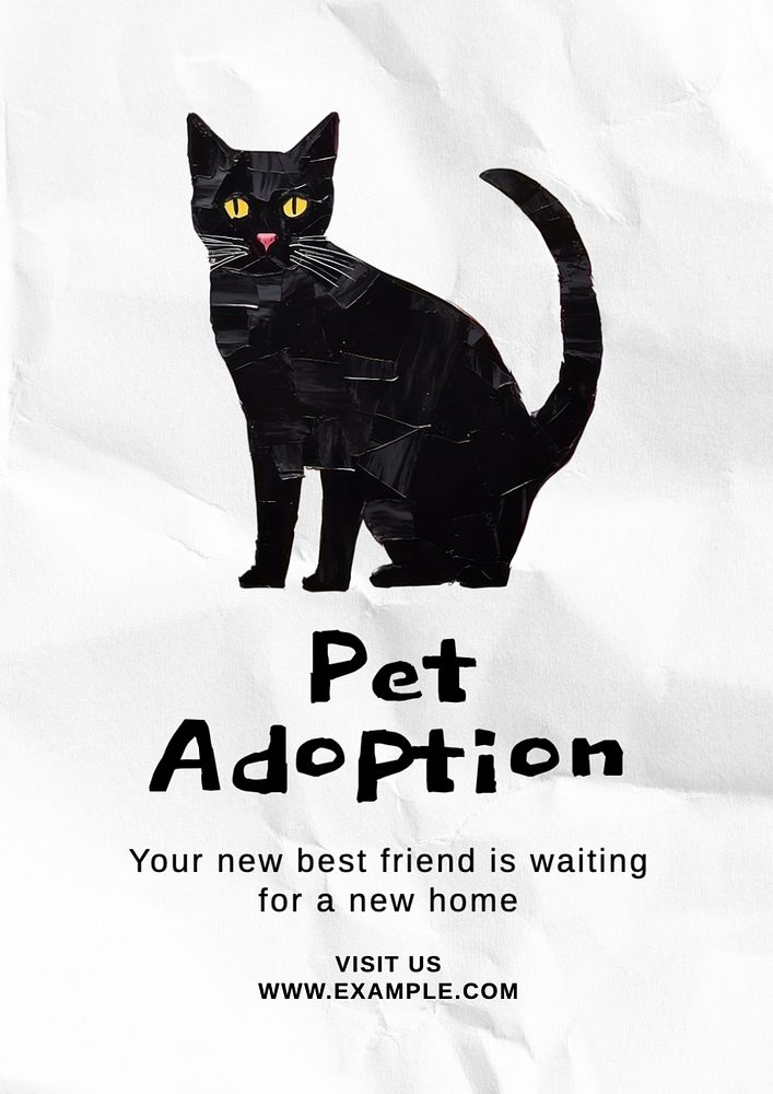 Pet adoption poster template, editable text and design