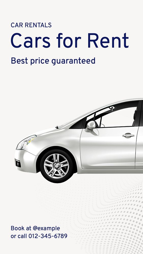 Car for rent Facebook story template, editable design