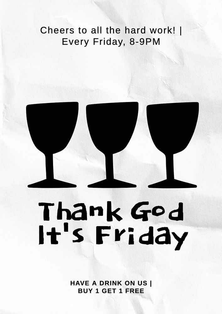 TGIF promo poster template, editable text and design