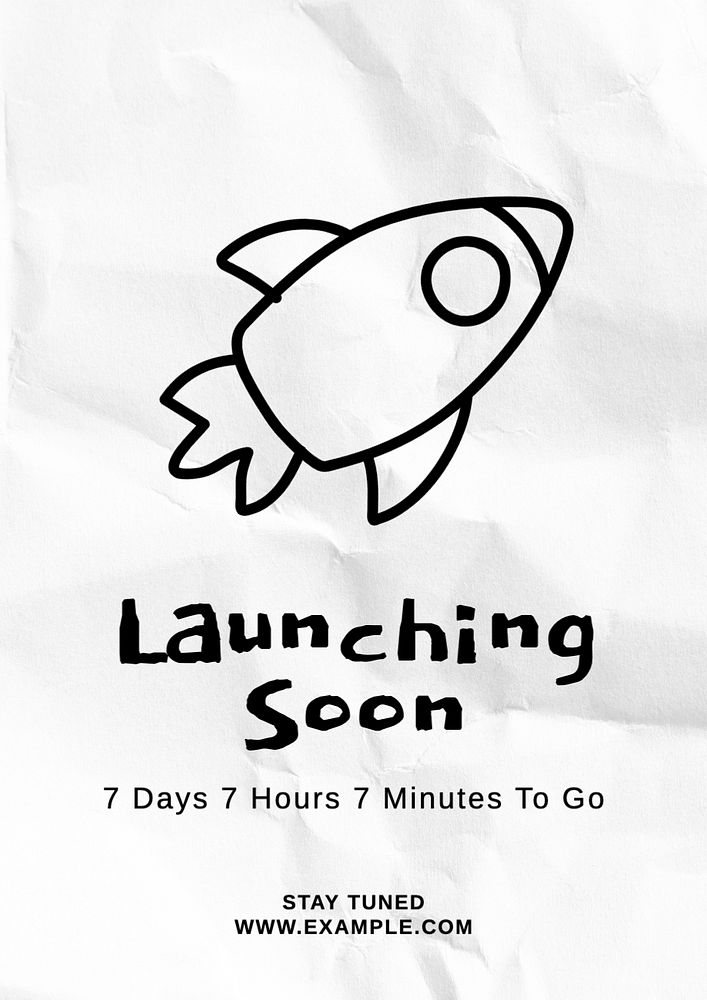 Launching soon poster template, editable text and design