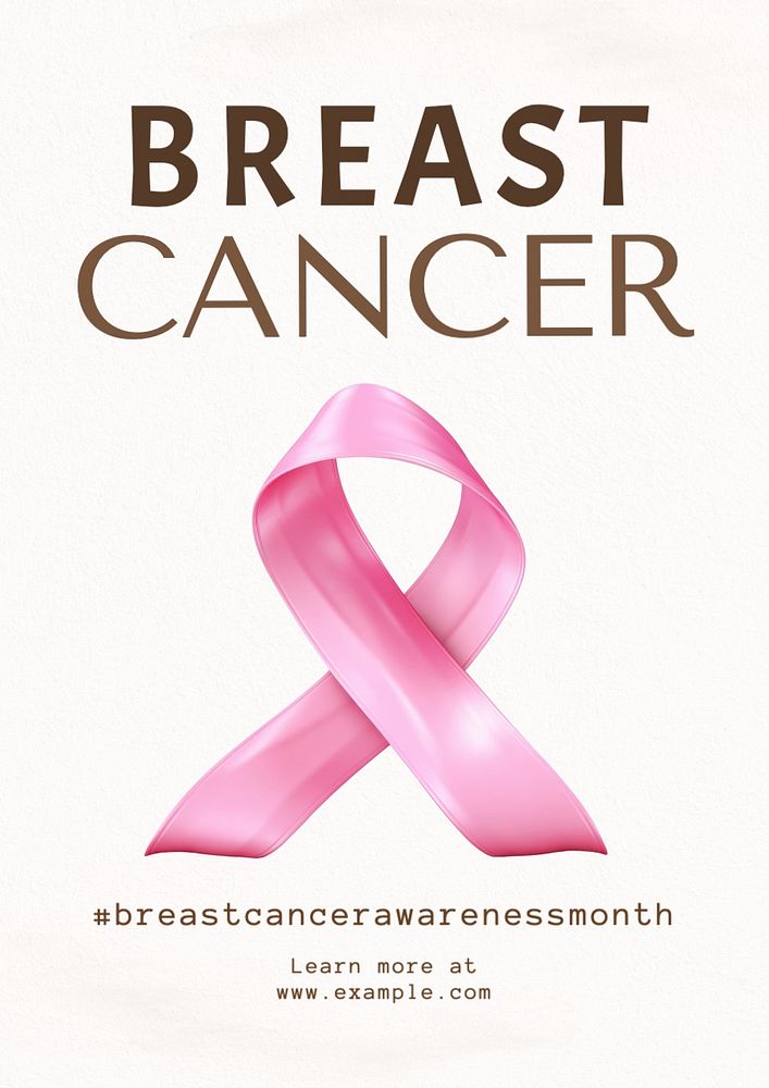 Breast cancer poster template, editable text