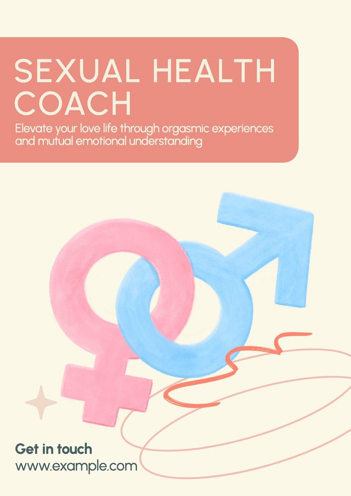 Sexual health coach poster template, editable text and design