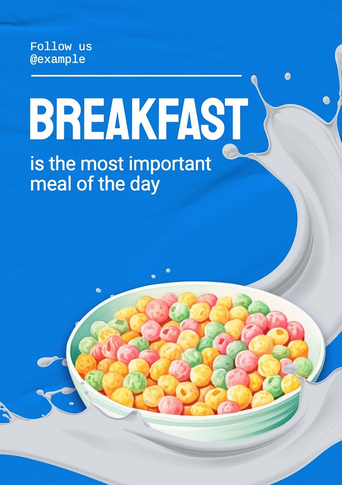 Breakfast editable poster template