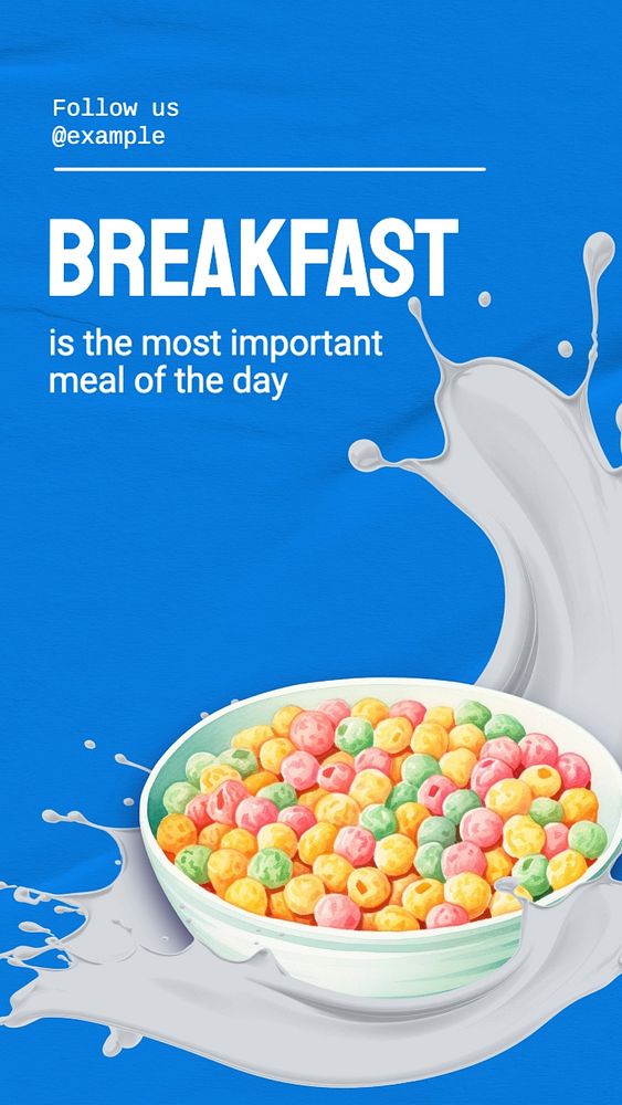 Breakfast Instagram story template, editable social media design