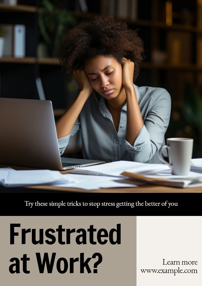 Stress poster template, editable text