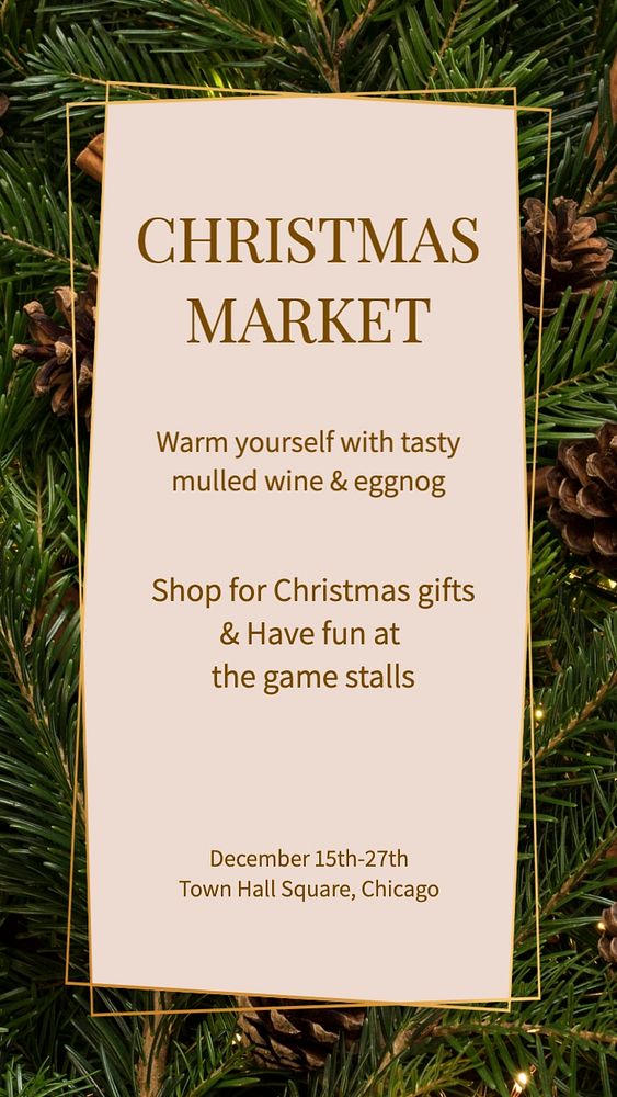 Christmas market Instagram story template, editable social media design