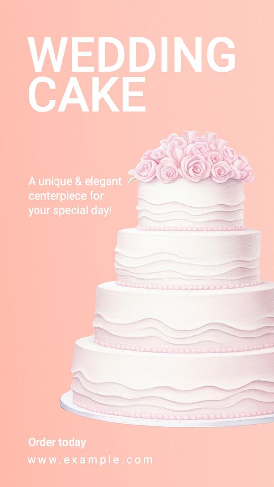 Wedding cake Instagram story template, editable social media design