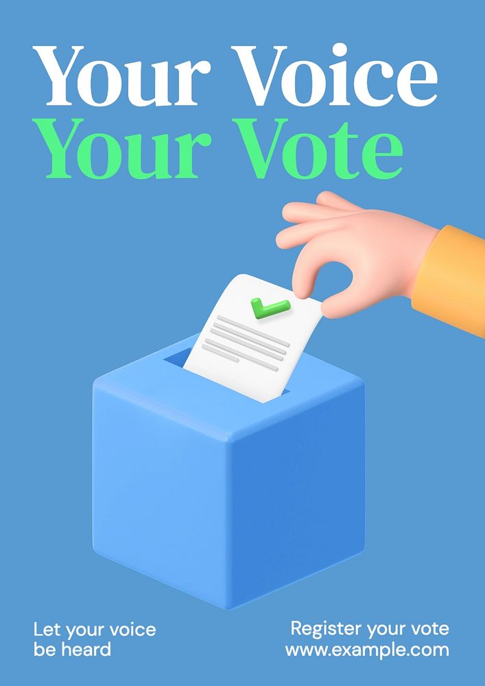 Vote now poster template, editable text and design