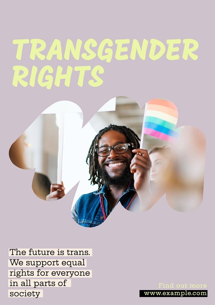 Transgender rights poster template, editable design