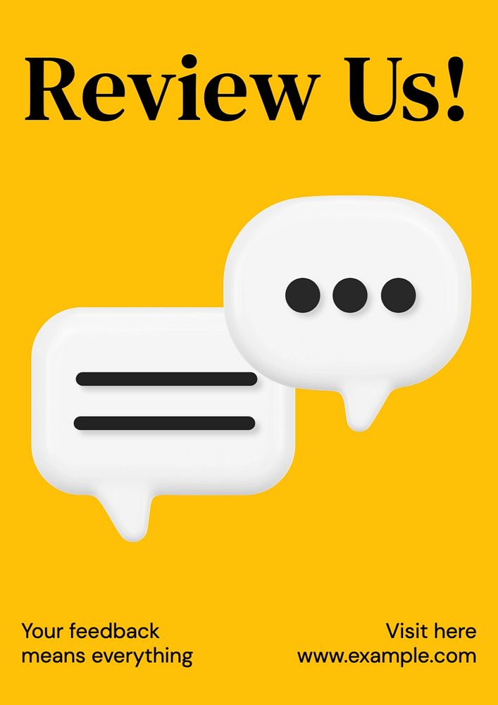 Review us poster template, editable text and design