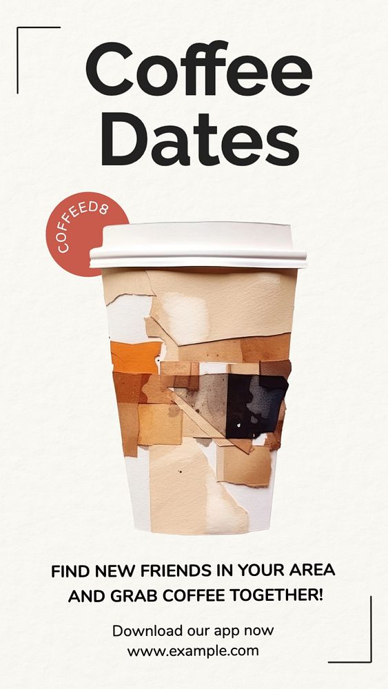 Coffee dates social story template, editable design