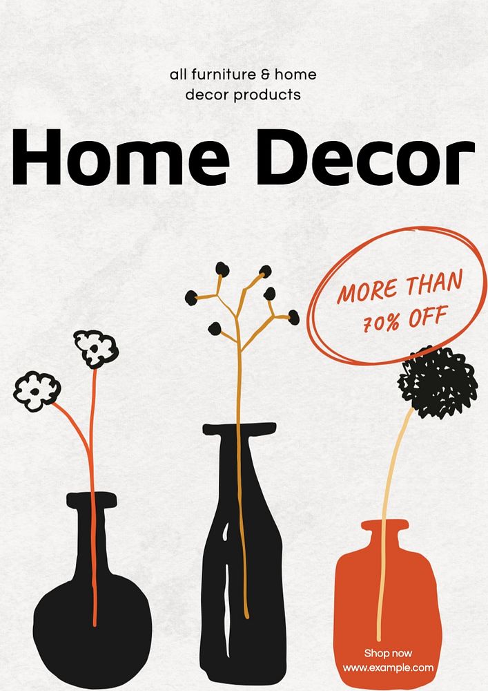 Home decor poster template, editable design