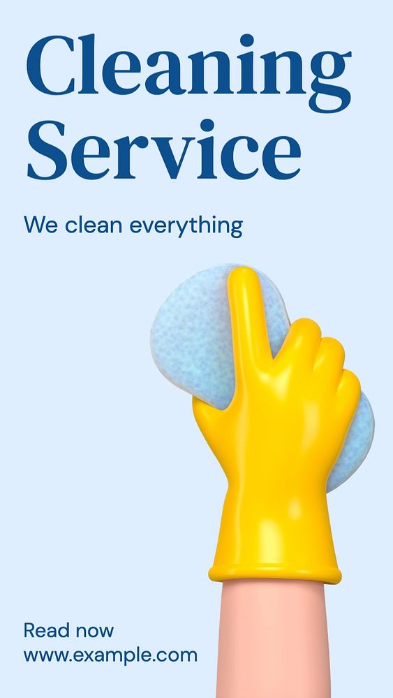 Cleaning service Instagram story template, editable text