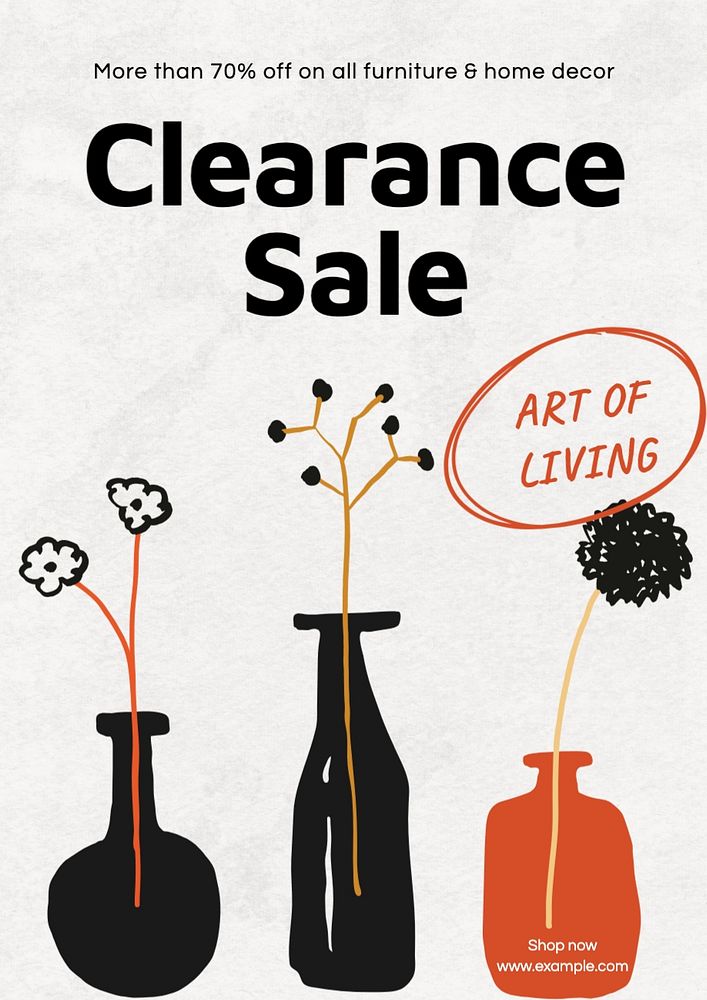 Clearance sale poster template, editable design