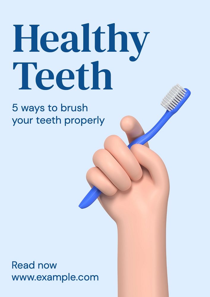 Healthy teeth poster template, editable text and design