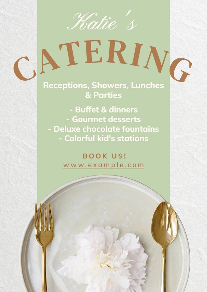 Food catering poster template, editable text