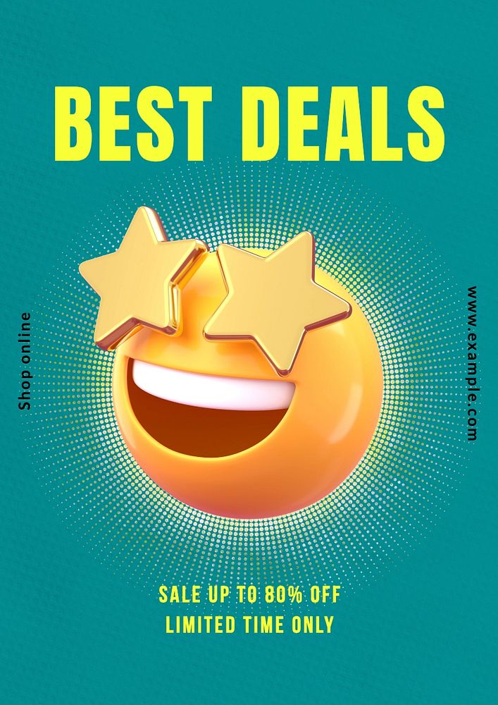 Best deals poster template, editable text and design