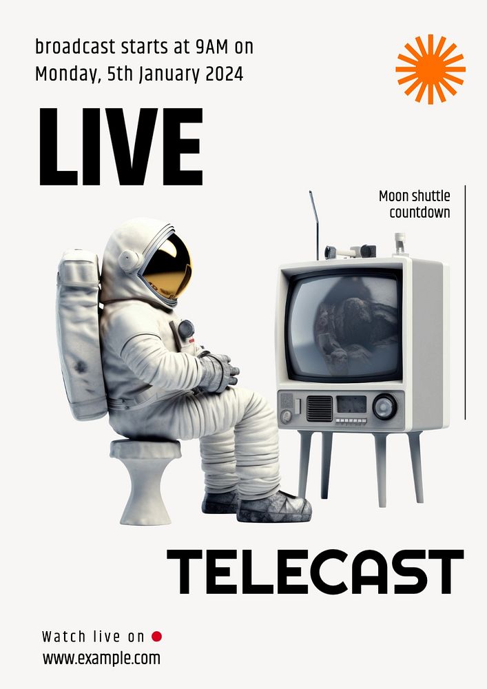 Live telecast poster template, editable text and design