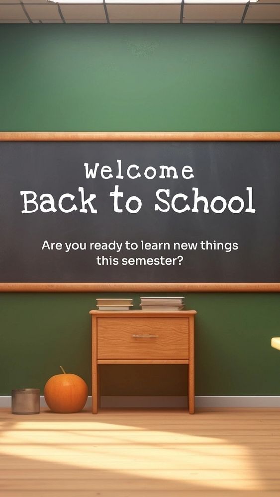 Back to school Instagram story template, editable text