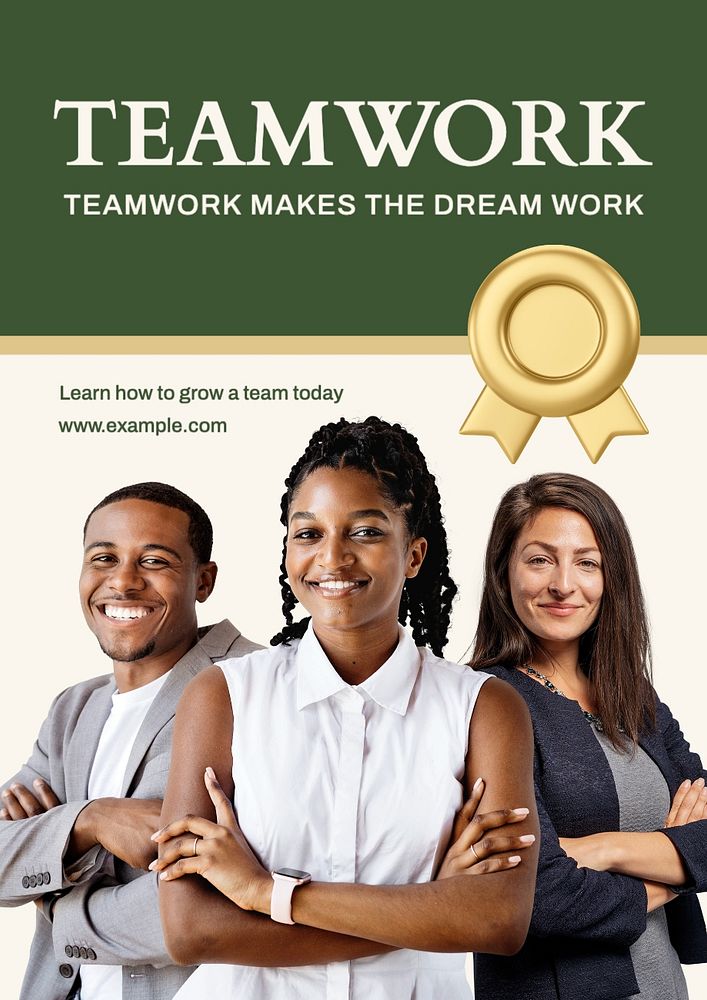 Teamwork class poster template, editable text and design