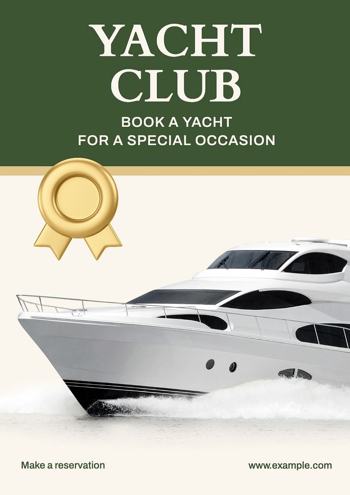 Yacht club poster template, editable text and design