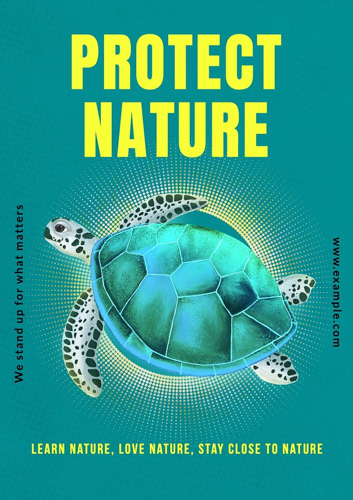 Protect nature poster template, editable text and design