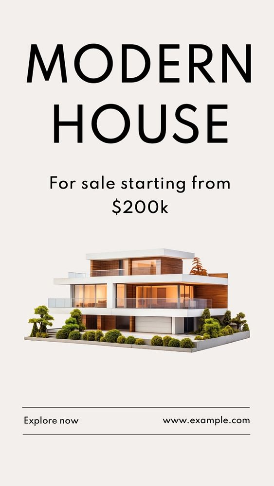 Modern house Instagram story template, editable text