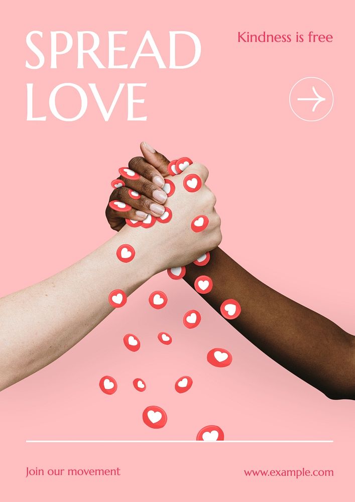 Spread love poster template, editable text and design