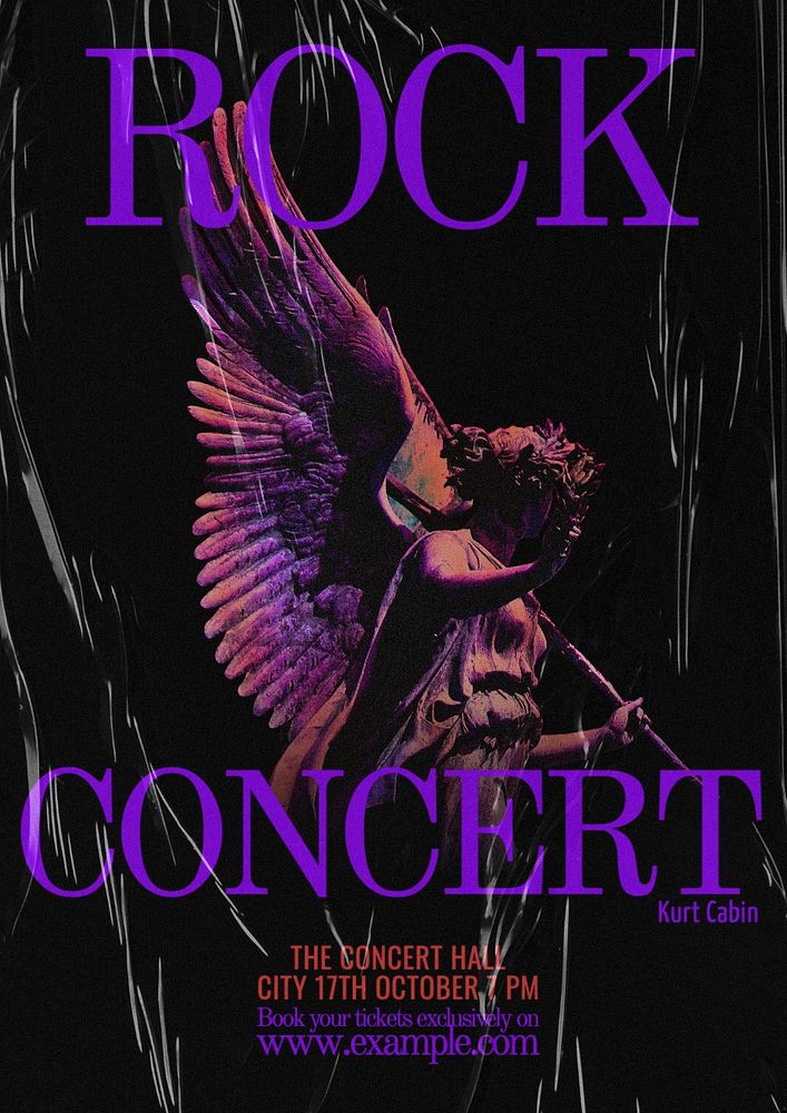 Rock concert poster template, editable text and design