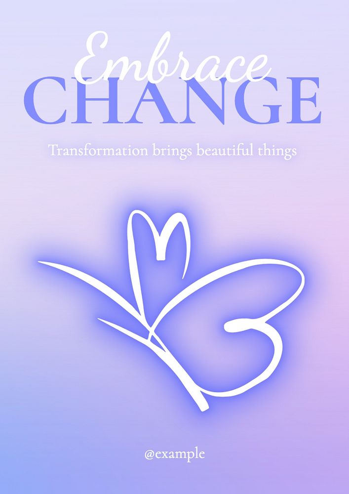 Embrace change poster template, editable text and design