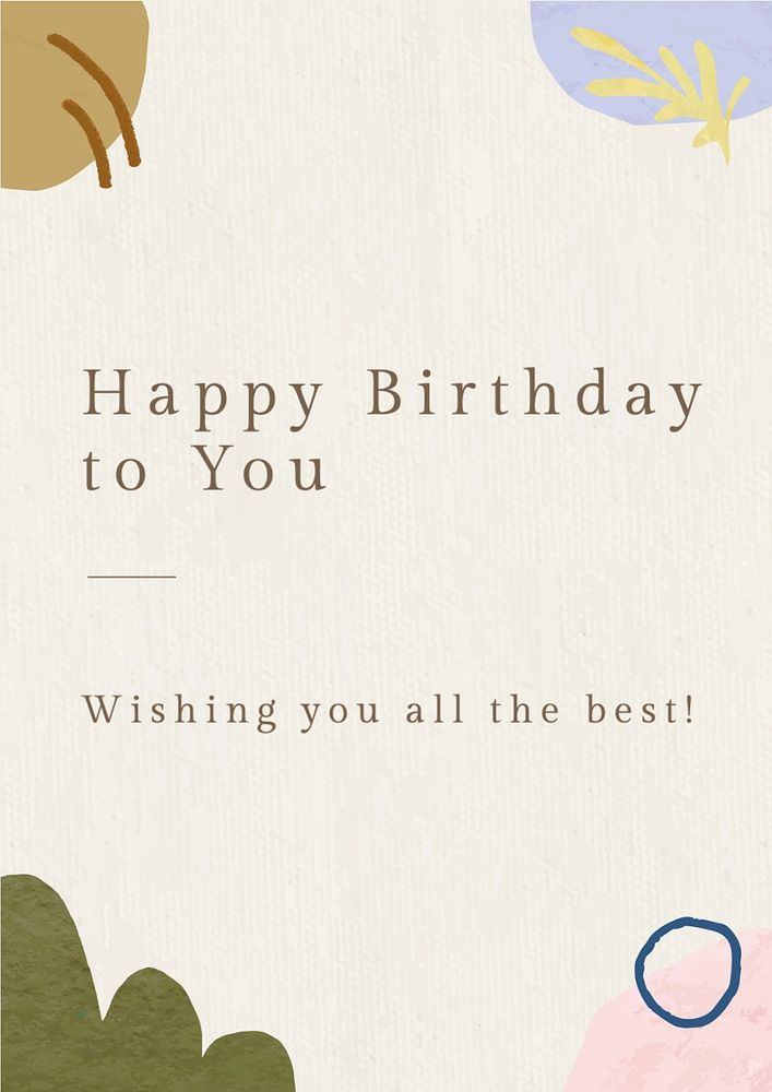 Happy birthday poster template, editable text and design