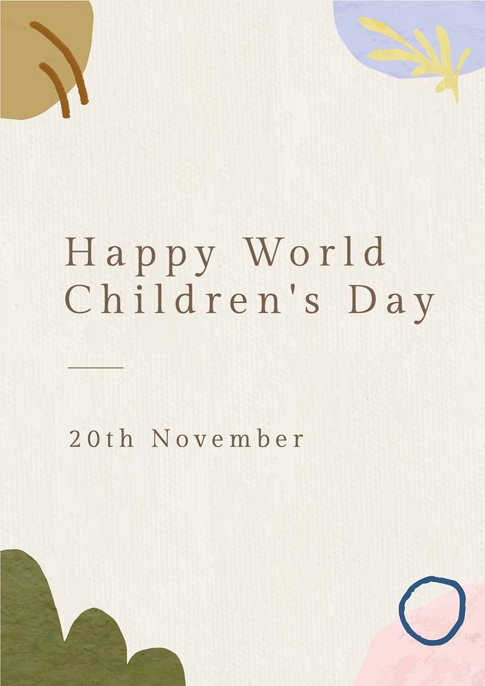 Happy children's day poster template, editable text and design