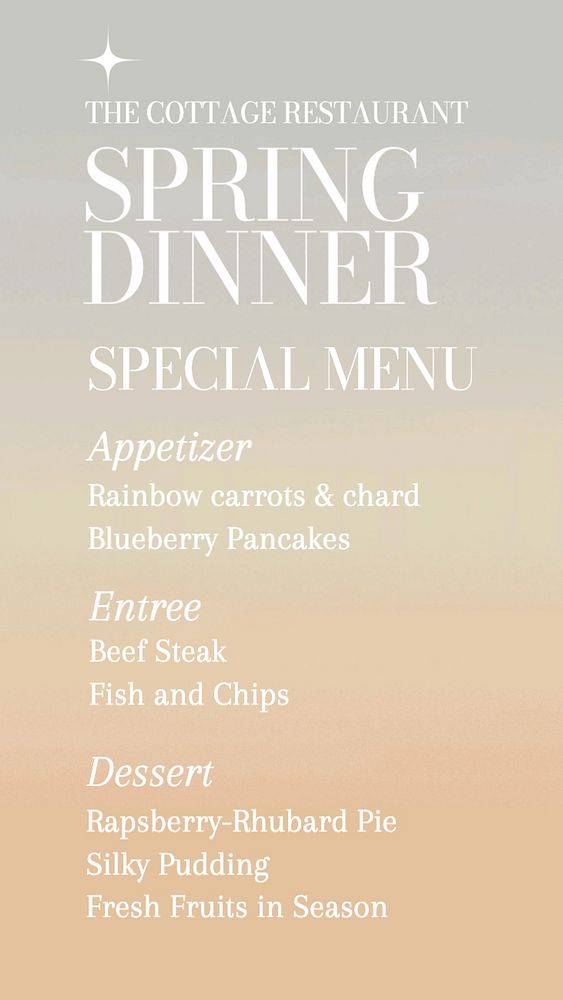 Restaurant menu Instagram story template, editable text