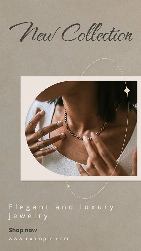 New jewelry collection Instagram story template, editable text