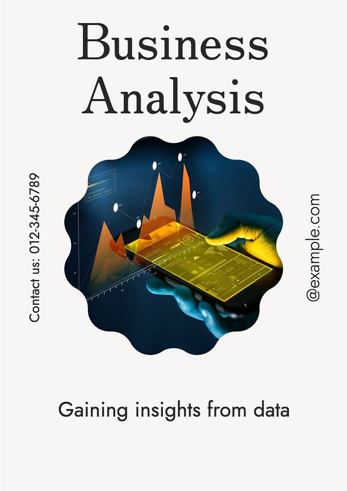 Business analysis poster template, editable text and design