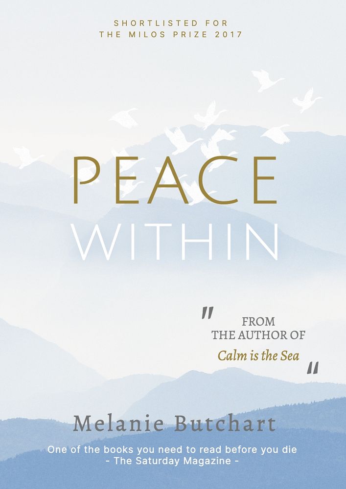 Peace within book cover template, editable design