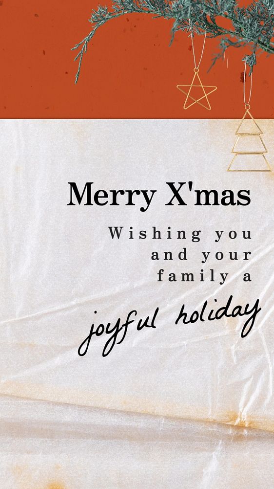 Merry X'mas Instagram story template, editable text