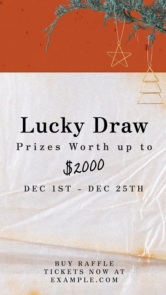 Lucky draw Instagram story template, editable text