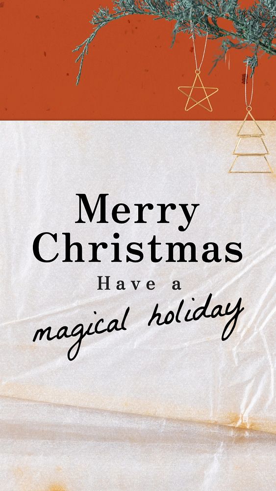 Merry Christmas Instagram story template, editable text