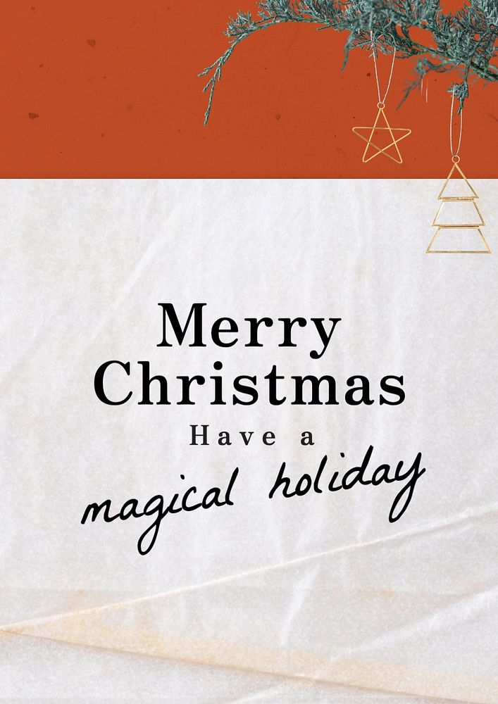 Merry Christmas poster template, editable text and design